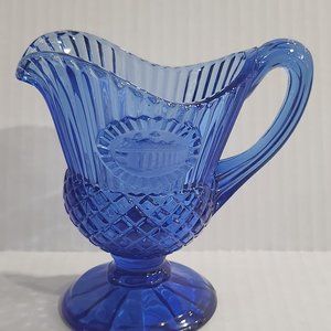 Cobalt Blue Avon Made by Fostoria Vintage Small Pitcher